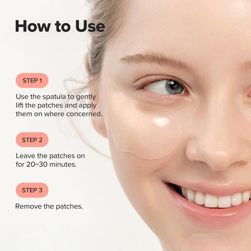 Revive Under Eye Patch - Retinal Ginseng & Collagen Peptides | 60 Sheets (30 Pairs) for Puffy Eyes