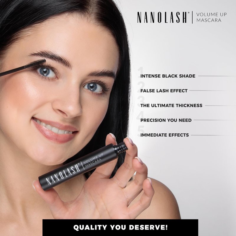 Nanolash Volume Up Mascara 10 ml - Thickening Mascara, False Lash Effect, Black