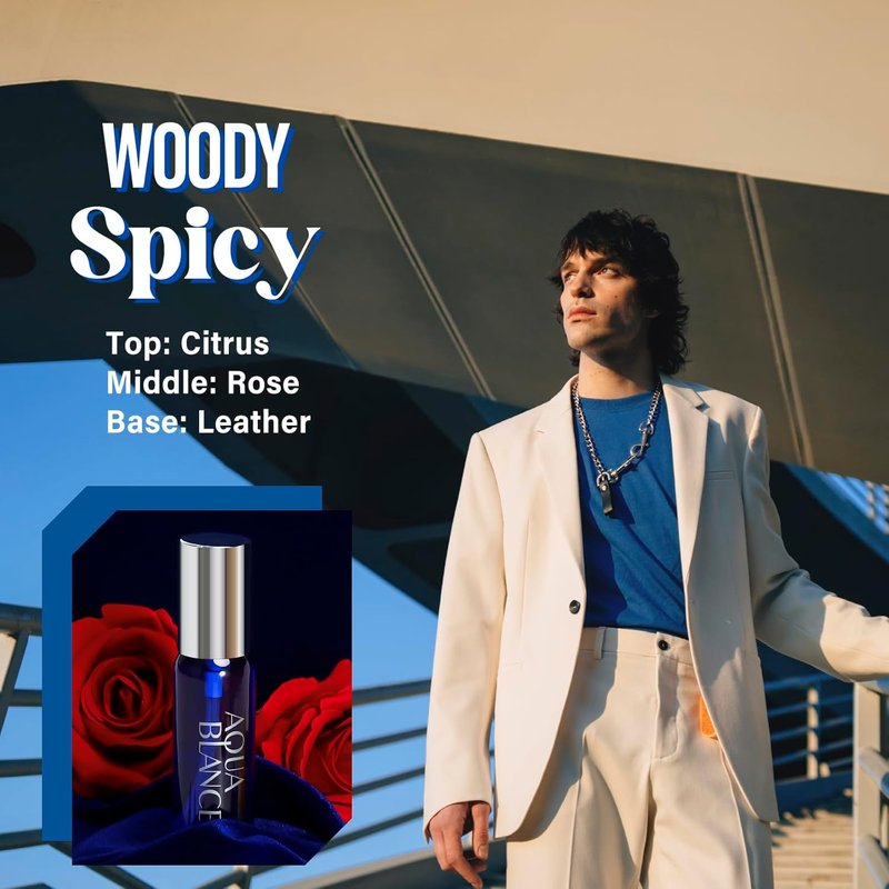 AQUA BLANCE Body Spray for Men - Travel Size 3-Pack, 2.1 Fl Oz Each | Fresh & Invigorating Fragrance