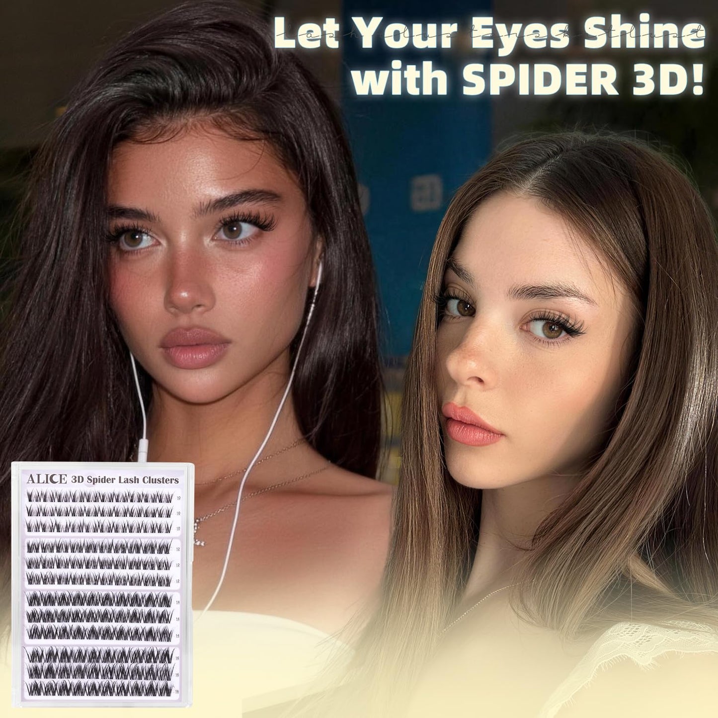 Spider Lash Clusters - 3D Wispy Volume Eyelash Extensions | Thin Band Individual Lashes 10-16mm