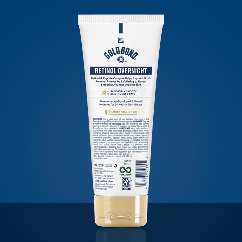 Gold Bond Retinol Overnight Body & Face Lotion - Peptide Complex, 7 oz | Anti-Aging Moisturizer