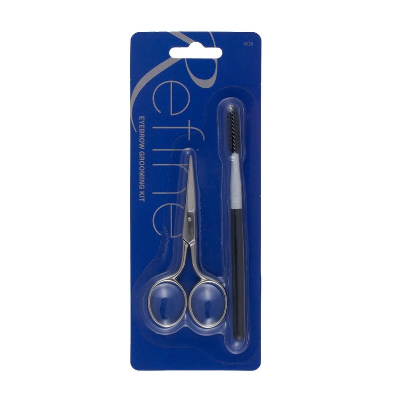 Italy Eyebrow Scissors with Wooden Handle Spoolie Grooming Kit