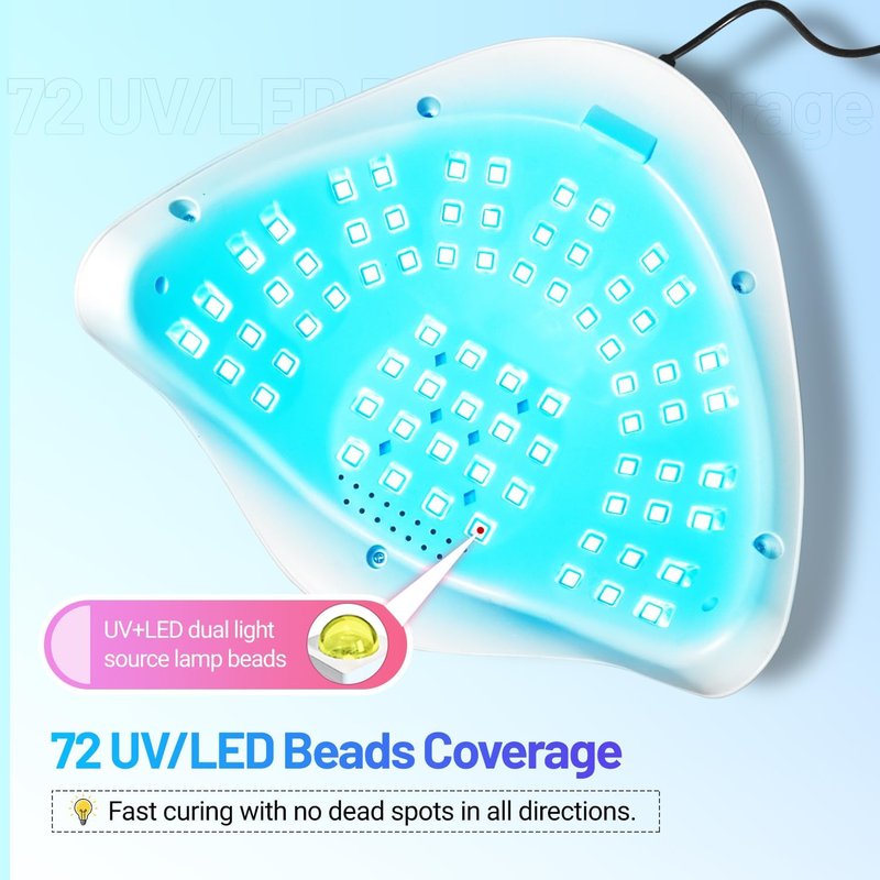 JODSONE UV LED Nail Lamp - 320W Gel Nail Dryer with 72 Light Beads & Automatic Sensor | 4 Timers