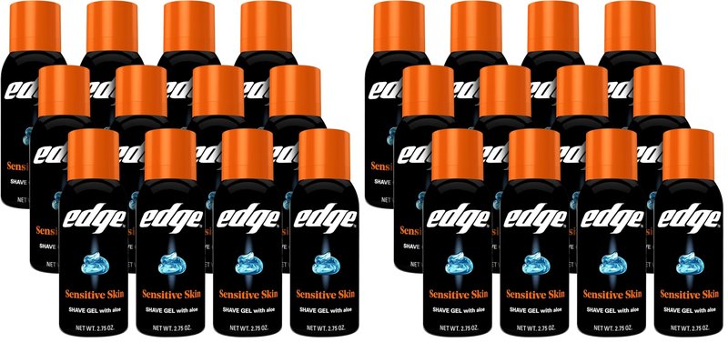 Edge Shaving Gel for Men,Sensitive Skin with Aloe,- Shave Gel For Men That Moisturizes,Protects and Soothes To Help Reduce Skin Irritation,(Pack of 24)
