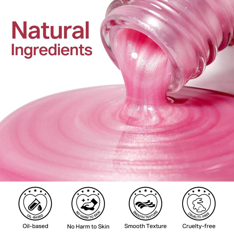 MIZHSE Pearlescent Rose Pink Nail Polish, Quick Dry Pearl Nail Polish, Air Fast Drying 15ml Nail Lacquer Non Gel Oil-based Nail Art Manicure Home DIY