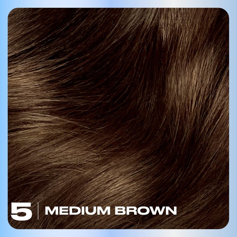 Clairol Nice'n Easy Permanent Hair Dye, 5 Medium Brown | 100% Gray Coverage | Long‑Lasting, Natural‑Looking Color & Shine | Pack of 1