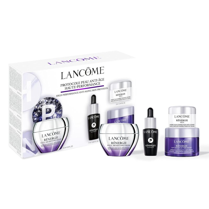 Lancôme Rénergie Skincare Trial Gift Set -Trial Set for Anti-aging Skincare Routine With Genifique Ultimate, Rénergie Day/Night Cream, and Eye Cream (1.6 Fl Oz)