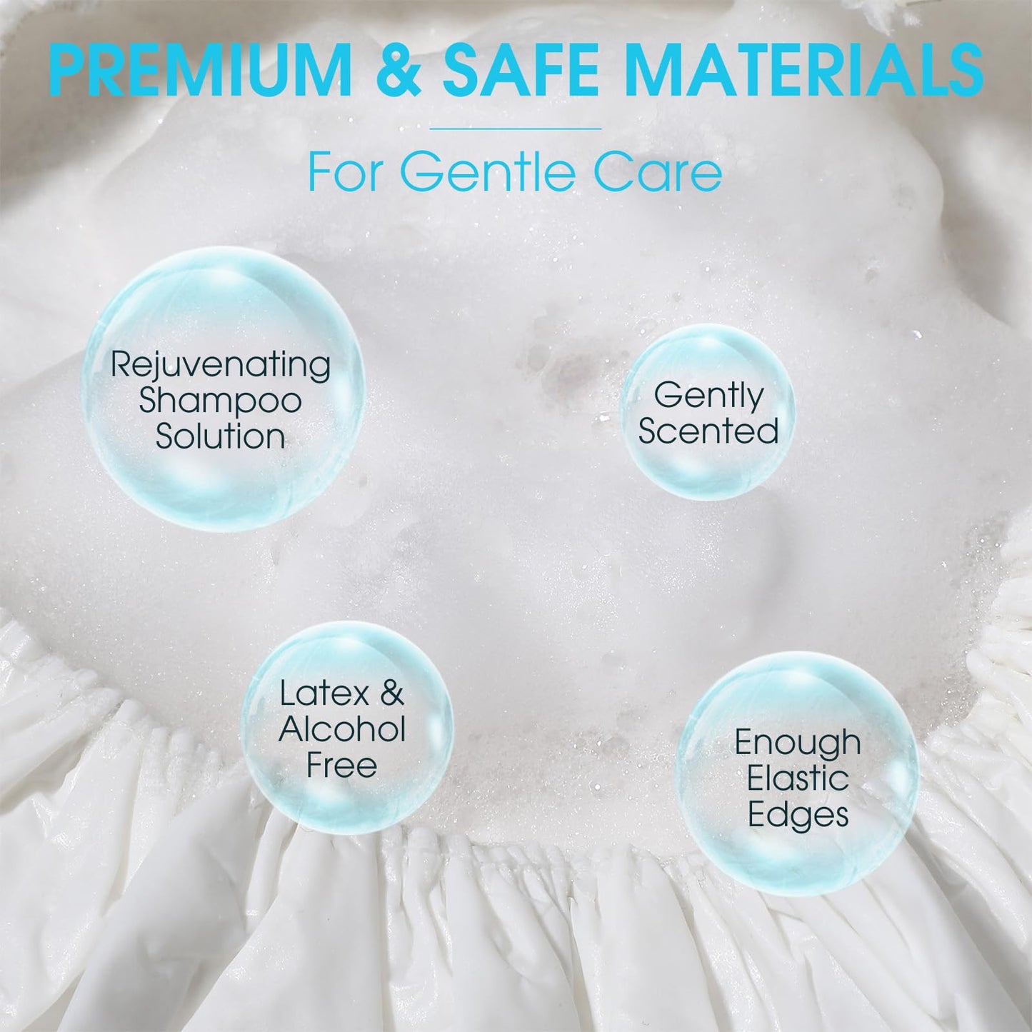 Tingjoo 5 Pcs No Rinse Shampoo Cap Bulk Waterless Rinse Free Disposable Dry Hair Wash Caps for Elderly, Bedridden Patients, Post Surgery, Hospital Stays