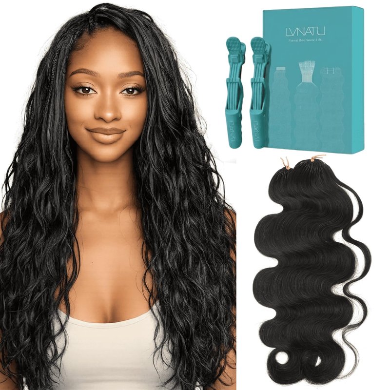 Lvnatu Body Wave Crochet Hair - 100% Remy Human Hair for Boho Braids | 20 Inch, 120g, Lightweight