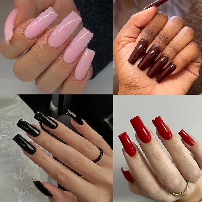 Skiennix 576pc Square Press-On Nails | Medium Acrylic Fake Nails in 24 Vibrant Colors