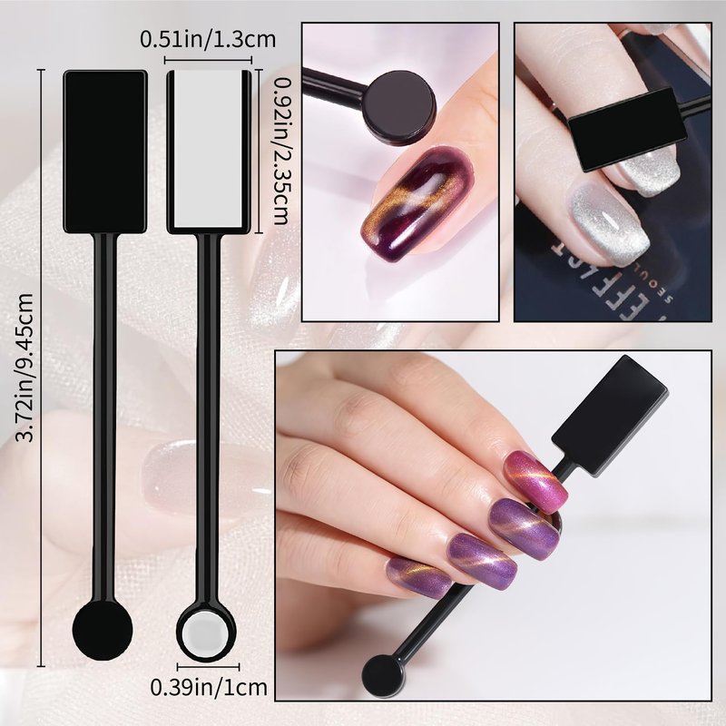 CllyCnny Cat Eye Magnet for Nails Set:15PCS Cateye Gel Nail Polish Magnet Wand , Polish Cateye Magnetic for Nails, Cat Eye Magnetic Sticks Nail Art Design Tools