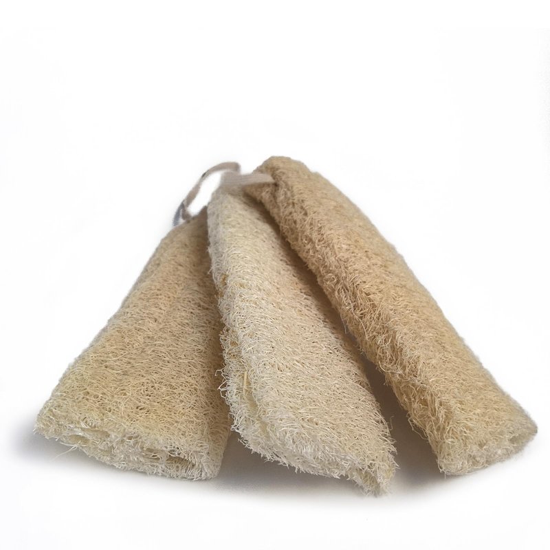 Large Size Natural Loofah Sponge, 3-Pack Loofah Sponges, Natural Body Scrubber for Men and Women, Non Toxic Loofa for Dishwashing