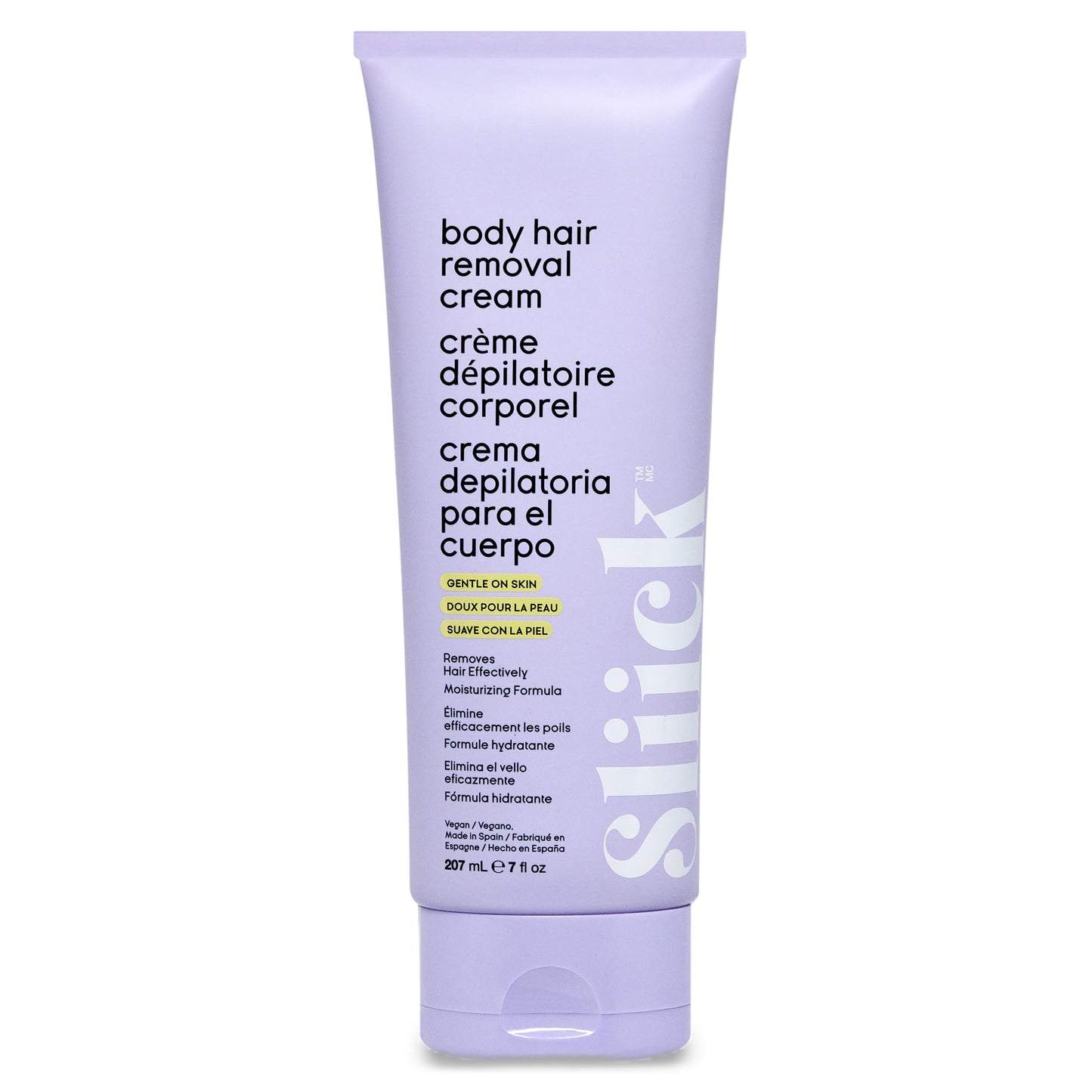 Sliick Body Hair Removal Cream for Women – Gentle Depilatory Cream for Sensitive Skin, Painless Hair Removal for Legs, Arms & Bikini Area, 7 fl oz