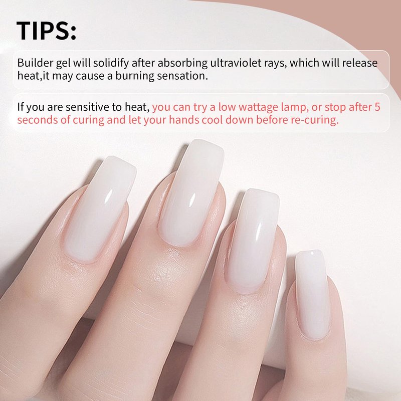 JODSONE Builder Gel for Nails,4Pcs 10ML Builder Gel Set, Nail Apex and Extension Strengthener Hard Need to Cured by Nail Lamp,Clear White Pink Brown