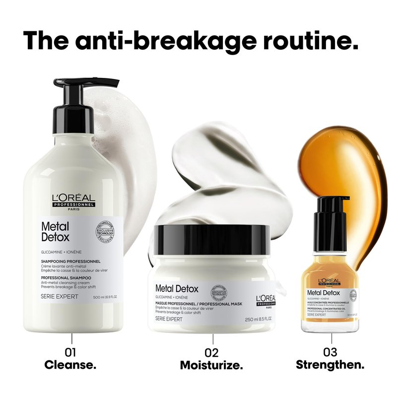 L'Oréal Professionnel Paris Metal Detox Shampoo - Sulfate-Free Anti-Breakage Shampoo For Damaged Hair, Detoxifies, Prevents Damage & Prolongs Hair Color