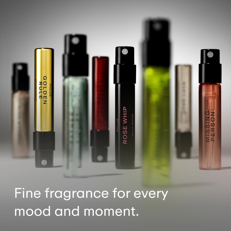 PHLUR Fragrance Discovery Set (2025) - 8pc Perfume Sample Set ft. New Releases Vanilla Skin, Rose Whip & Golden Rule - 2mL Mini Perfume Fine Fragrance Samples (8 x 2mL)