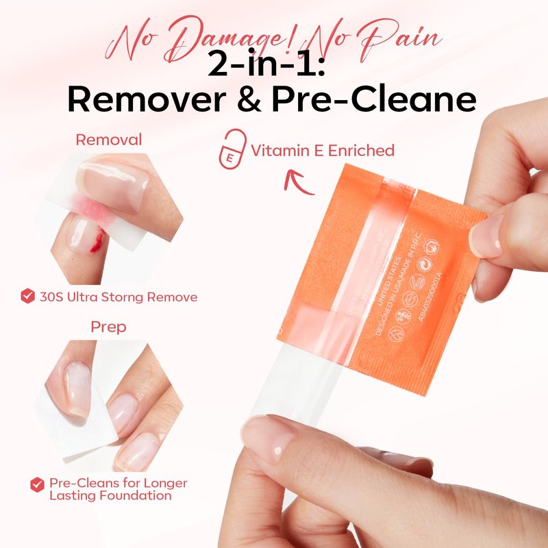 Modelones Nail Strengthener Kit - 23 Pcs Nail Care Set with Cuticle Oil & Polish Remover Pads | Grey & Pink