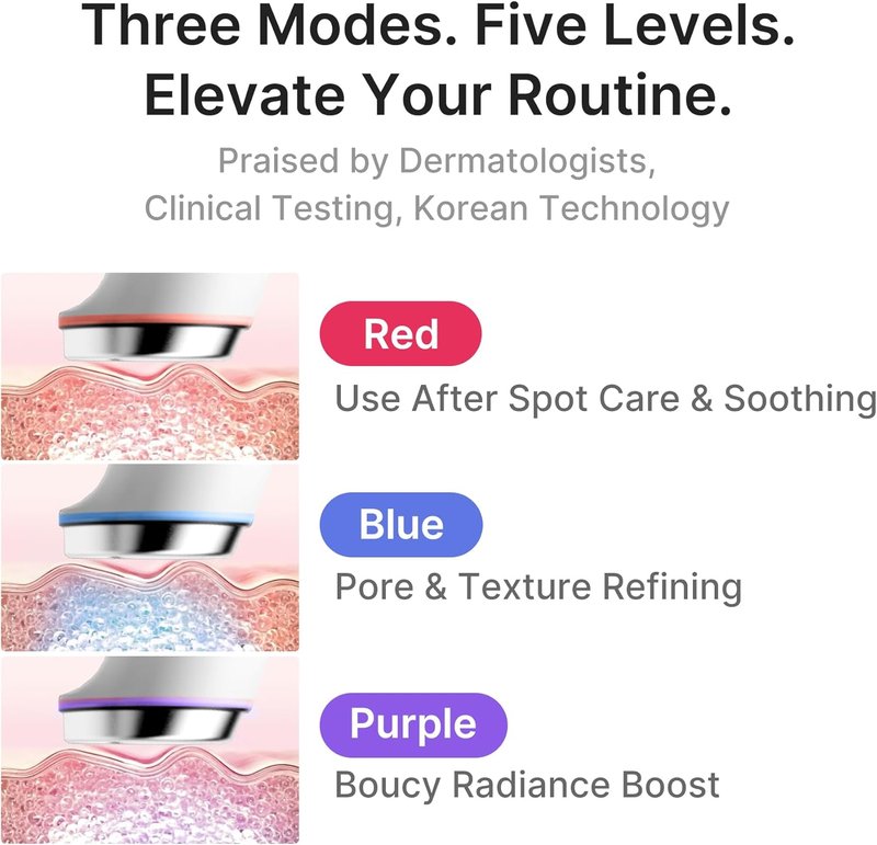 Medicube Booster Pro Mini Plus - Portable Facial Device for Radiance & Elasticity | 3-Mode Red, Blue, Purple | Beige