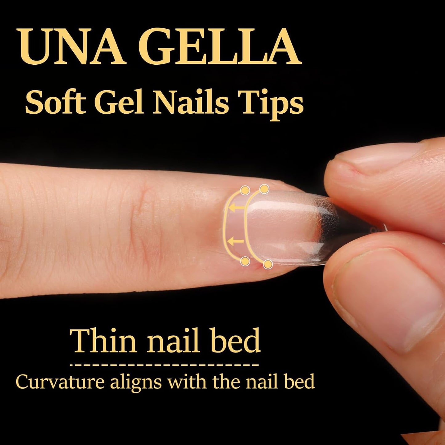 UNA GELLA Almond Nail Tips - 240 Pcs Pre-Shaped Short Gel Fake Nails | Full Cover, Soft & Easy DIY