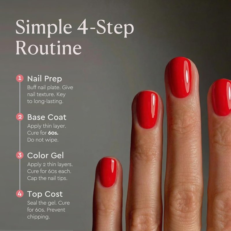 AZUREBEAUTY Classic Red Gel Nail Polish 18ML – High Gloss, Red Soak Off UV/LED Gel Polish for Nail Art, DIY Manicure & Salon Quality