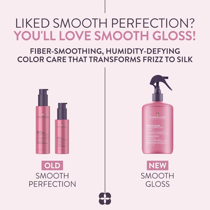 Pureology Smooth Gloss Silkmorphose Spray - Heat-Activated Leave-In Treatment for Frizz Control & Shine, Vegan
