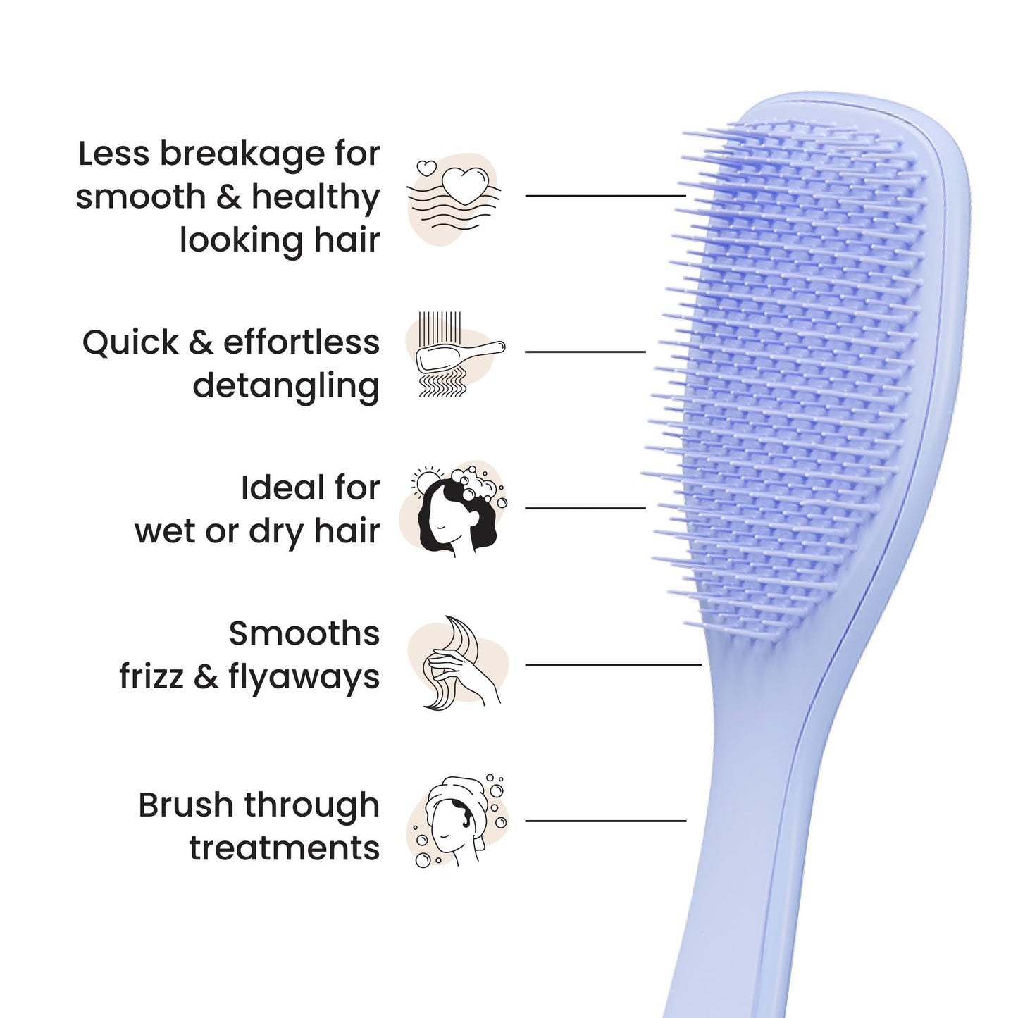 Tangle Teezer Ultimate Detangler Brush for Wet & Dry Hair, Eliminates Knots & Reduces Breakage for Straight to Wavy Hair Types, Sweet Lavender