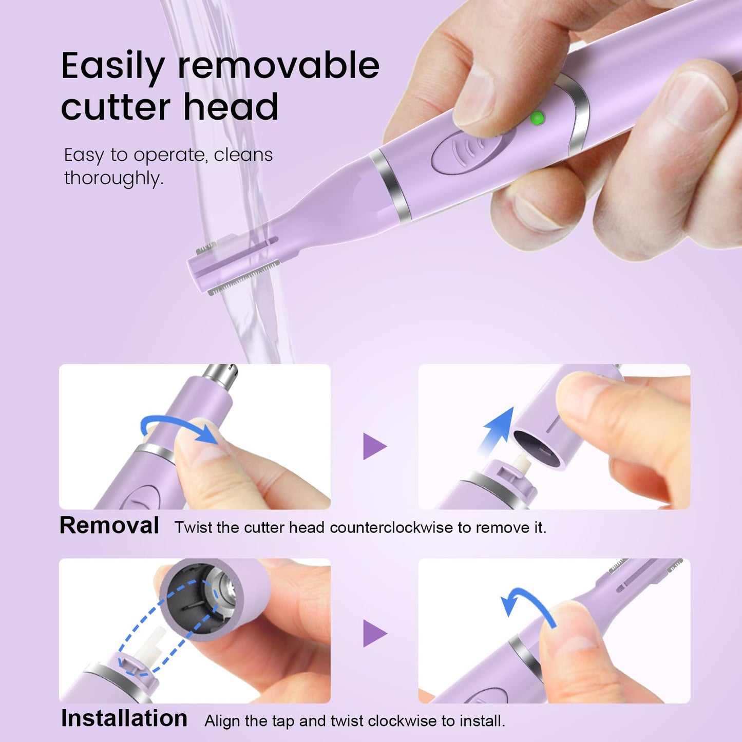 Yinowt Ear and Nose Hair Trimmer for Women, 2026 Professional Painless 2 in 1 USB Rechargeable Eyebrow & Facial Hair Trimmer, Precision Tool with Powerful Motor and Dual-Edge Blades, IPX7 Waterproof