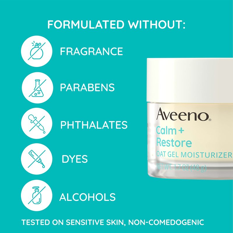 Aveeno Skin-care Superstars Gift Set with Calm + Restore Oat Gel Facial Moisturizer, Daily Moisturizing Body Oil Mist, & Therapeutic Shave Gel for Smooth Skin, 3 items