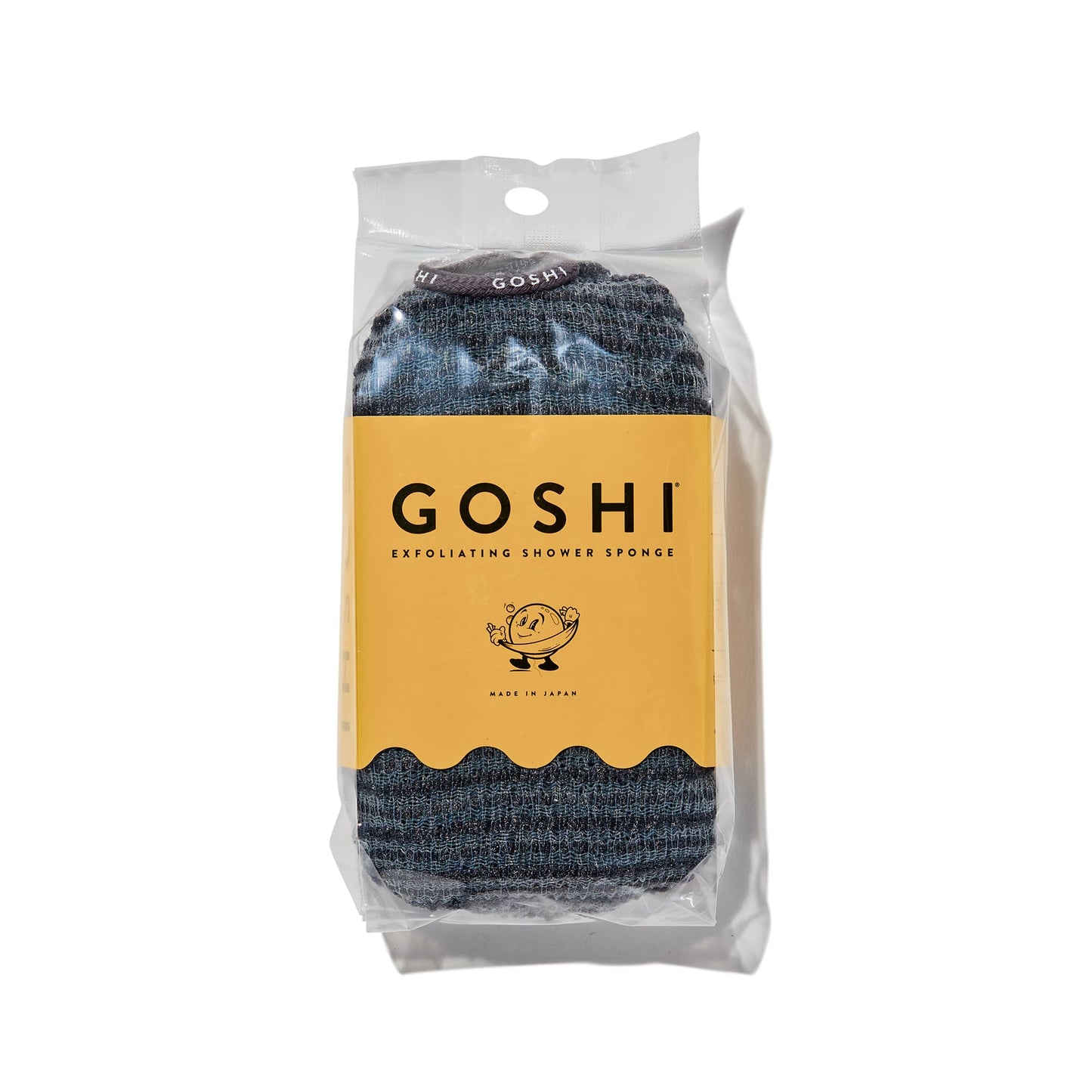 GOSHI Exfoliating Shower Sponge - Rip-Resistant, Rapid-Drying Exfoliating Bath Sponge for All Skin Types - Grey - Made in Japan
