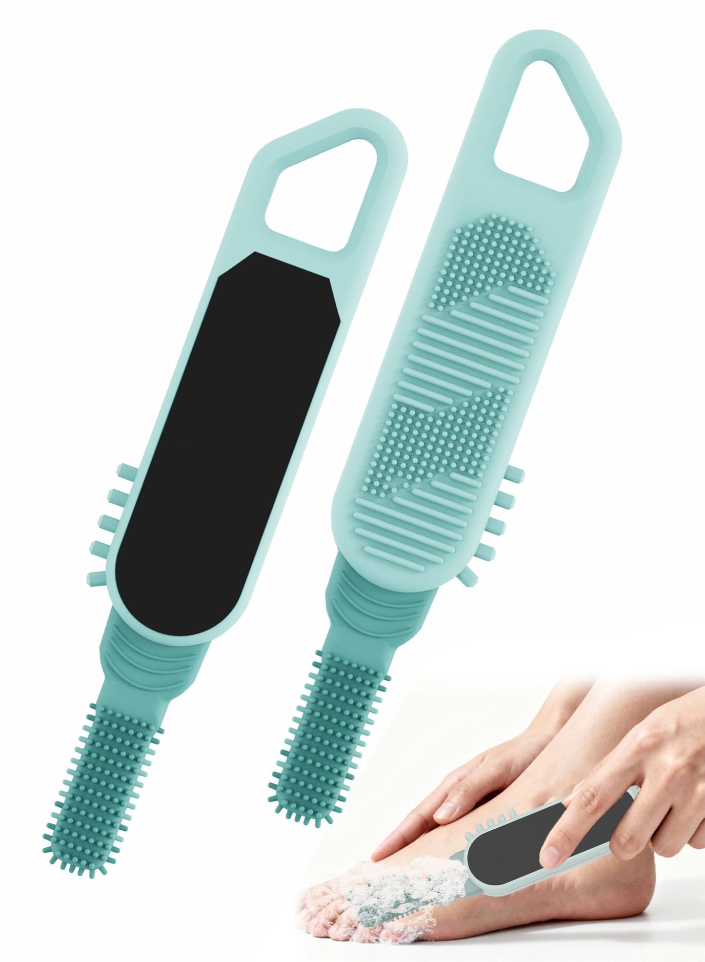 Toe Cleaning Brush,Foot Scrubber in Shower, Multi-Functional Silicone Gap Brushes Between Toes Cleaner Soft Feet Care Scrub Silicone Foot Callus Remover for Men Women Dead Skin Cracked Heels, 1PCS