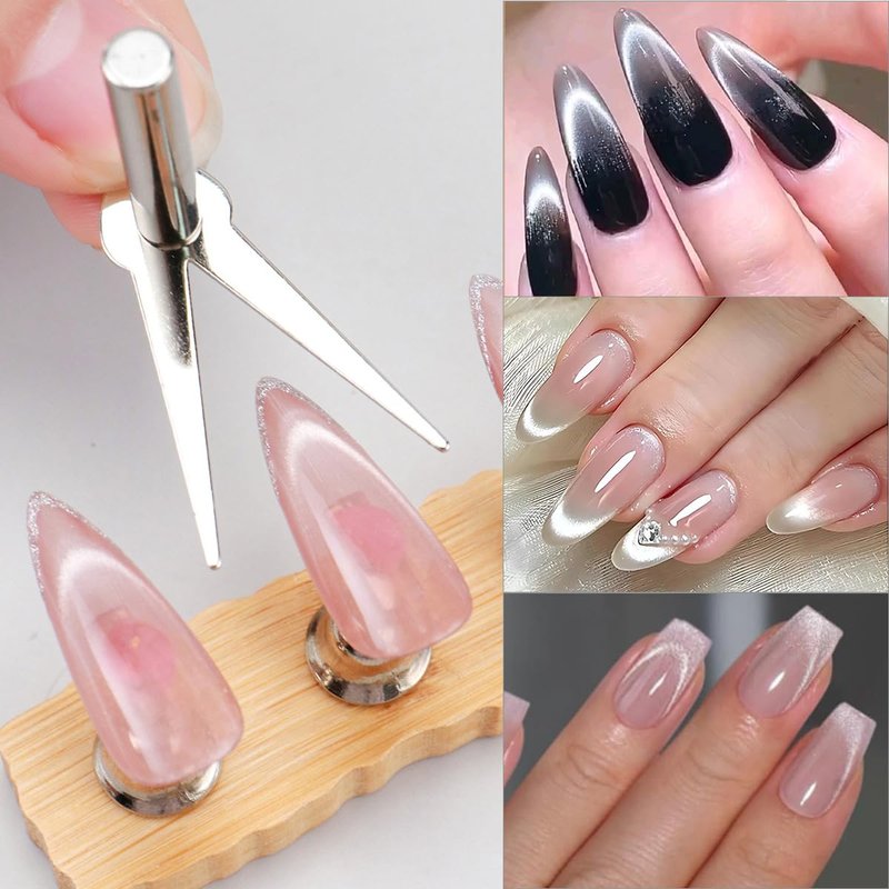 Skiennix 6-Pcs Nail Art Magnet Stick Set - Professional Magnetic Tools for 3D Cat Eye Gel Polish | Multi-Shape Designs