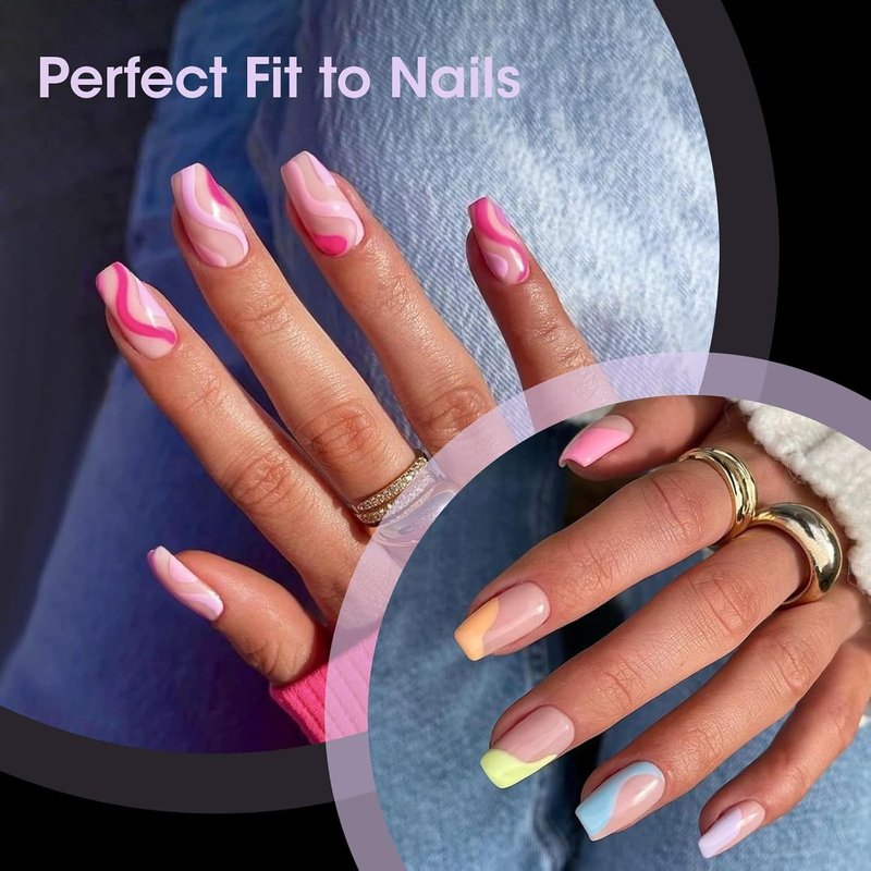 Short Square Nail Tips - 504pcs Full Cover Clear Acrylic Press-On Nails | Half Matte Inner Surface, 12 Sizes Available