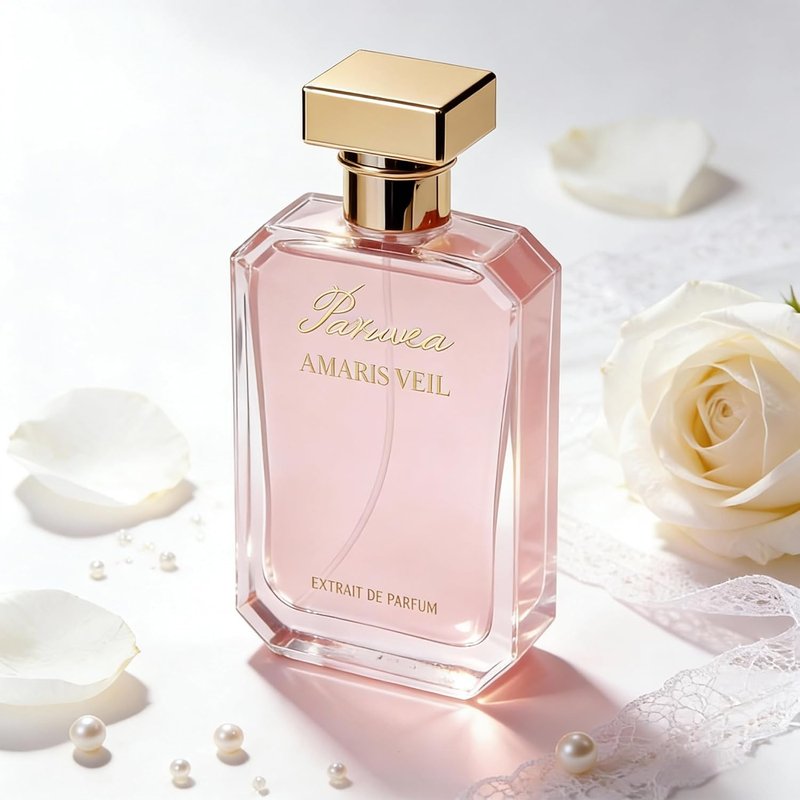 Amaris Veil Extrait de Parfum - Long-Lasting Strawberry Vanilla Gourmand Perfume | 100ml (3.4 fl oz)