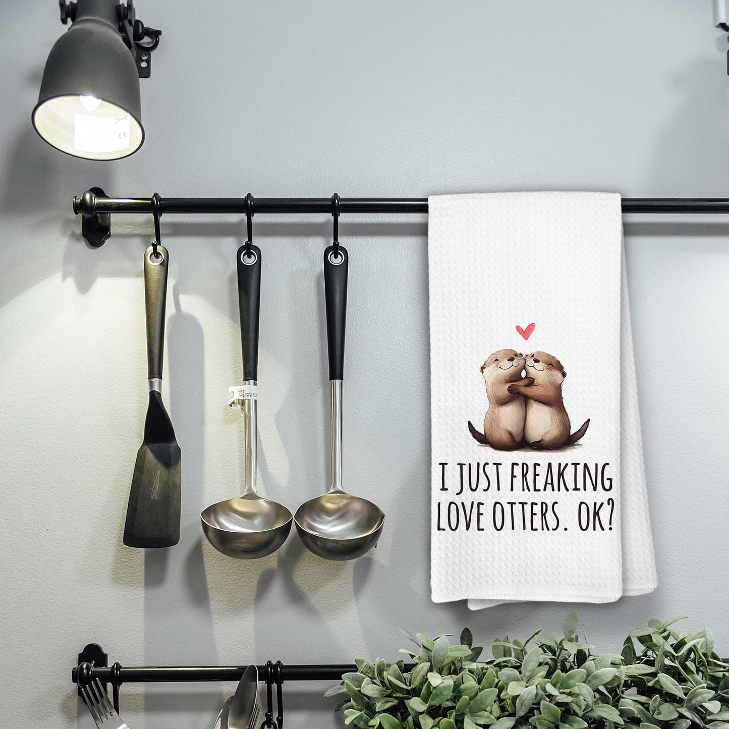 KTYHD Otter Bathroom Gifts Decor Hand Towels - I Just Freaking Love Otters Kitchen Towels, Otter Animal Bathroom Hand Towels, Otters Gifts for Women, Home & Kitchen