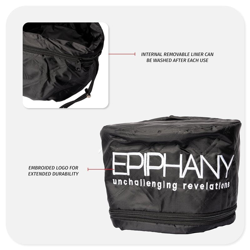 Epiphany Heat Cap for Deep Conditioning Hair Treatments – Electric Thermal Cap with 9 Heat Settings, Removable Washable Liner, Adjustable Fit, Long 8ft Cord, Embroidered Logo – Hair Repair & Hydration