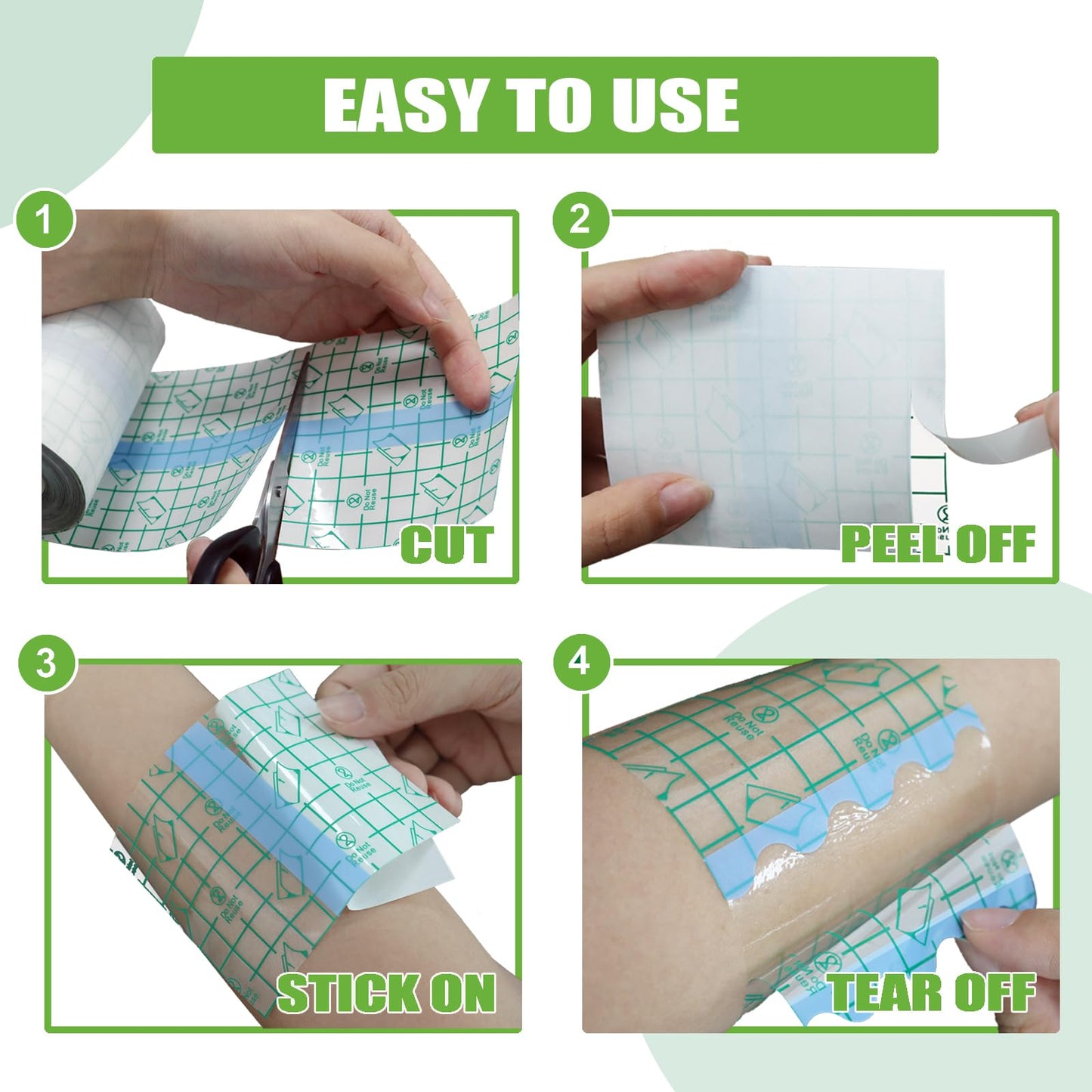 Beoncall 2 Rolls Tattoo Aftercare Bandage Waterproof 5.9in×2.2yd Second Skin Tattoo Bandage Patch Films Wraps for Healing Supplies