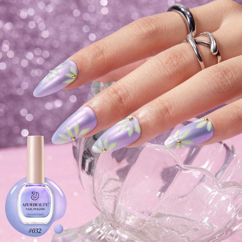 Galaxy Nail Enamel Polish - Quick Dry Blue Purple Violet Color for DIY Manicure & Pedicure