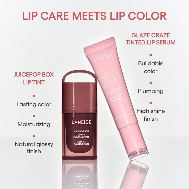 LANEIGE JuicePop Box Lip Tint - Long-Lasting Hydrating Formula | Buildable Juicy Color & Shine