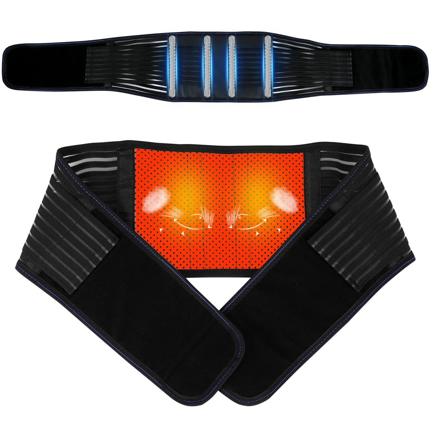Back Brace for Lower Back Pain Relief, Lumbar Support Belt for Work for Men&Women with Magnet, 4 Reinforced Stays, Self Heating Adjustable Back Support for Sciatica, Herniated Disc, Scoliosis (Medium)