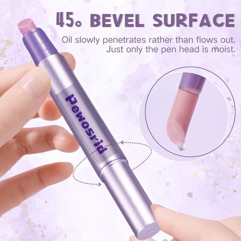 Cuticle Oil Pusher Pen - 4-in-1 Ceramic Cuticle Remover & Nourishing Oil | Nail Care Tool for Hangnails & Dry Nails