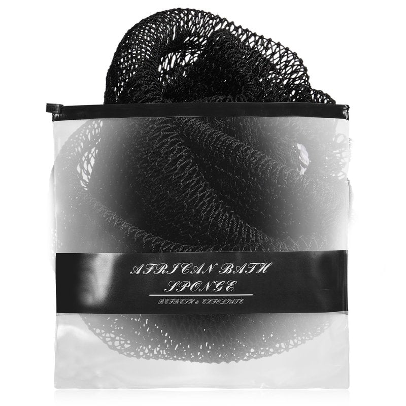 African Net Sponge Authentic for Exfoliating - Extra Knots for Deep Cleansing & Back Scrubbing - Body Scrubber Washcloth for Women & Men - Daily Shower Exfoliator for Smooth, Glowing Skin(White)