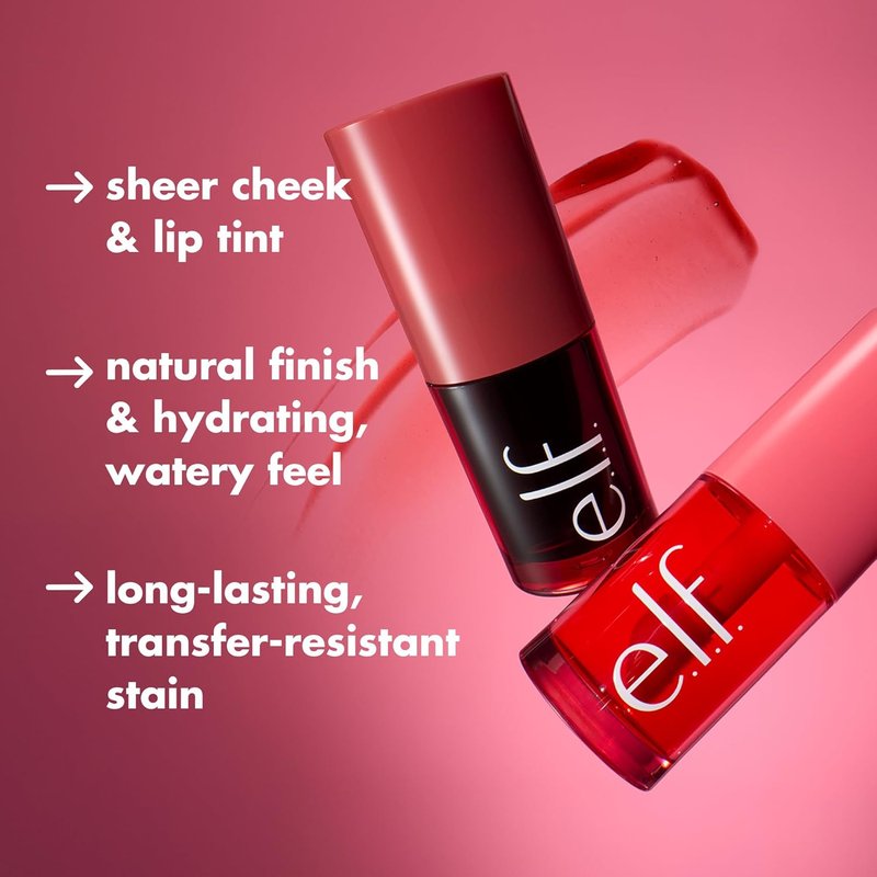 e.l.f. Sheer For It Blush Tint, Multi-Use, Long-Lasting Lip & Cheek Makeup, Creates A Natural Flush Finish, Vegan & Cruelty-Free, Pink Positive