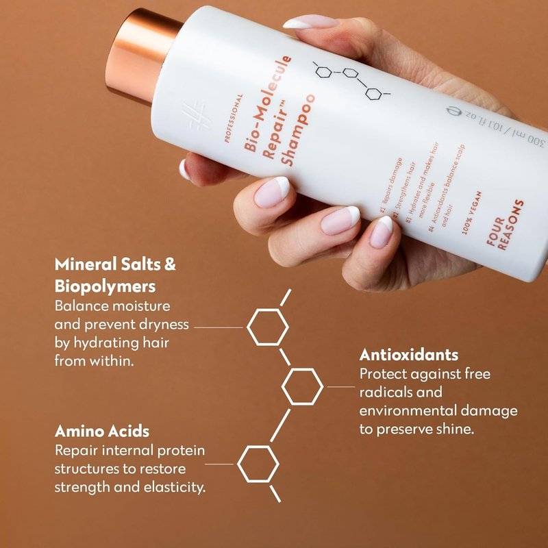 Bio-Molecule Bond Repair Shampoo for Color Treated Hair - Moisturizing & Strengthening | Sulfate Free, Vegan, 10.1 Fl Oz