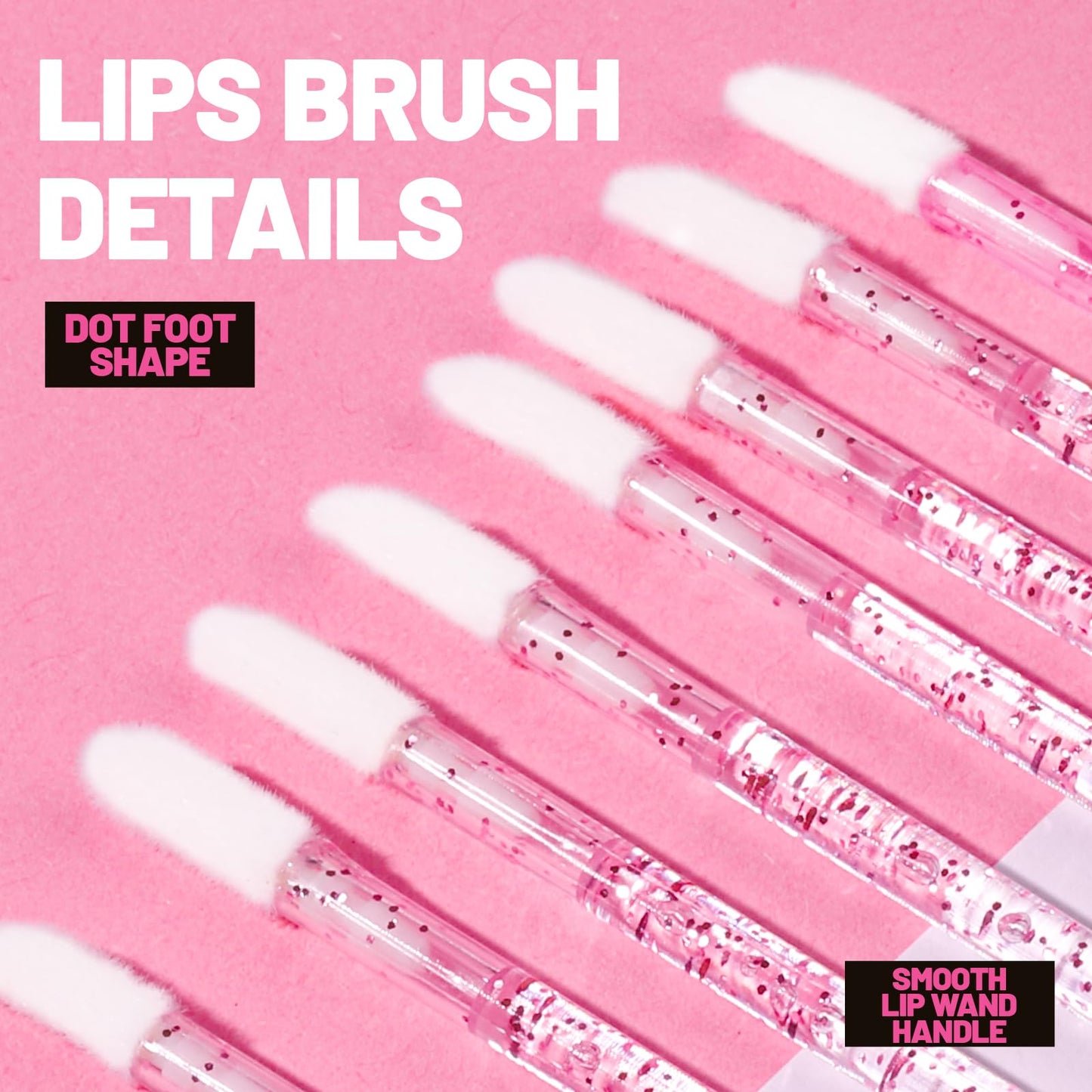 Teenitor 200pcs Lip Applicators Disposable and Mascara Wands, 100pcs Lip Wands, 100pcs Disposable Mascara Wand, Crystal Pink
