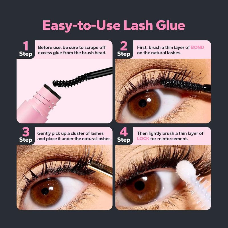 Choppie Lash Cluster Glue - 2-in-1 Super Strong Hold | Quick Drying Waterproof Adhesive (0.17 fl. oz)