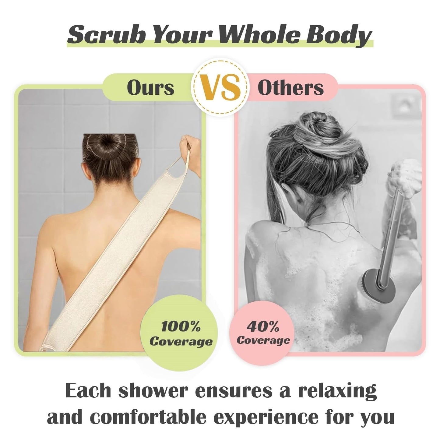 Natural Loofah Sponge Back Scrubber for Bath Shower, Exfoliating Body Scrubber, Shower Loofah Scrubber for Men and Women, Bath Sponge, Body Scrub, to Clean Your Body Deeply, Invigorate Your Skin