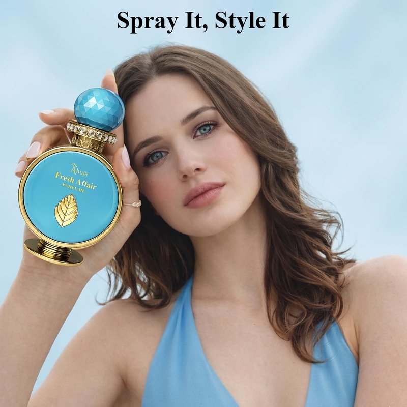 AHUJA Fresh Affairs – 3.4 oz Parfum | Unisex Floral Solar Scent | Long Lasting 30% Oil | Lemon, Jasmine, Frangipani, Ylang-Ylang, Sandalwood | Luxury Gift Box Packaging | “Some Light Stays With You”