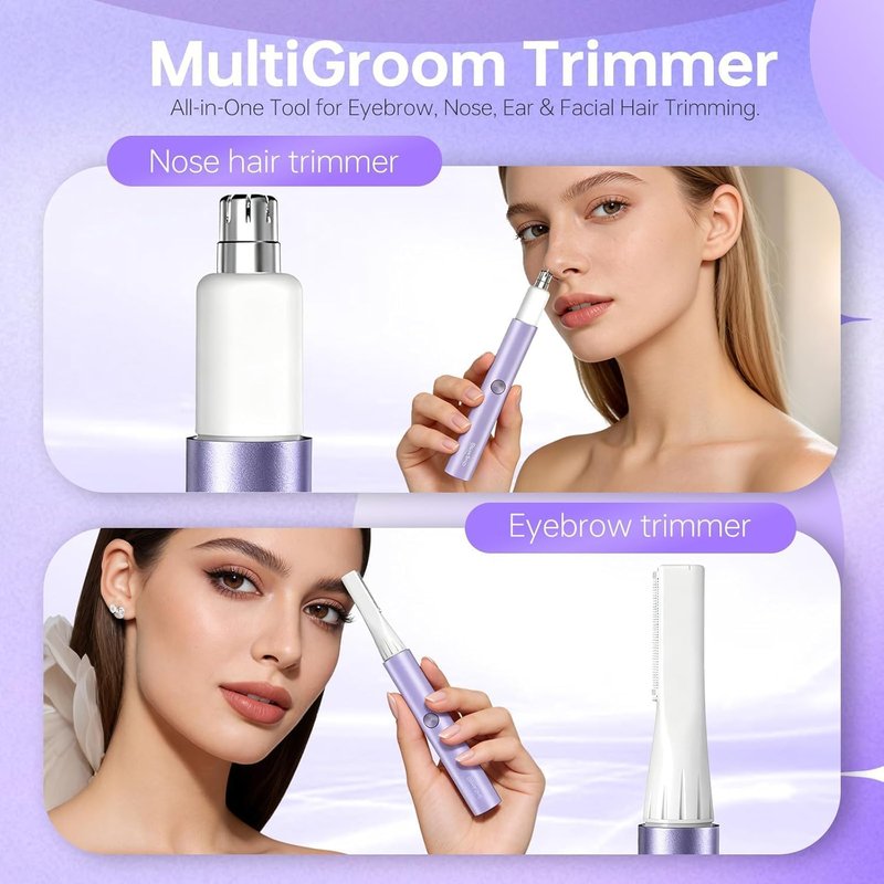 Regine Switzerland Nose & Eyebrow Hair Trimmer - Rechargeable Facial Hair Shaver for Women