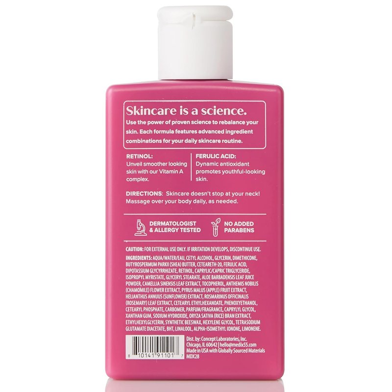 Medix 5.5 Retinol Body Lotion - Firming Moisturizer for Crepey Skin | Travel Size 3-Pack, 3 Fl Oz