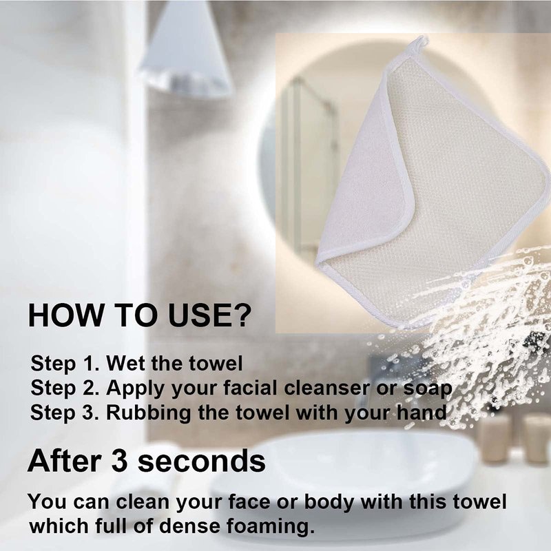 PPHAO - Soft Weave Washcloth for Face - Face Washcloths - Exfoliating Washcloths for Dead Skin - Washcloth Scrubber for Body - Towel - Double Sided Design - 12 Pack